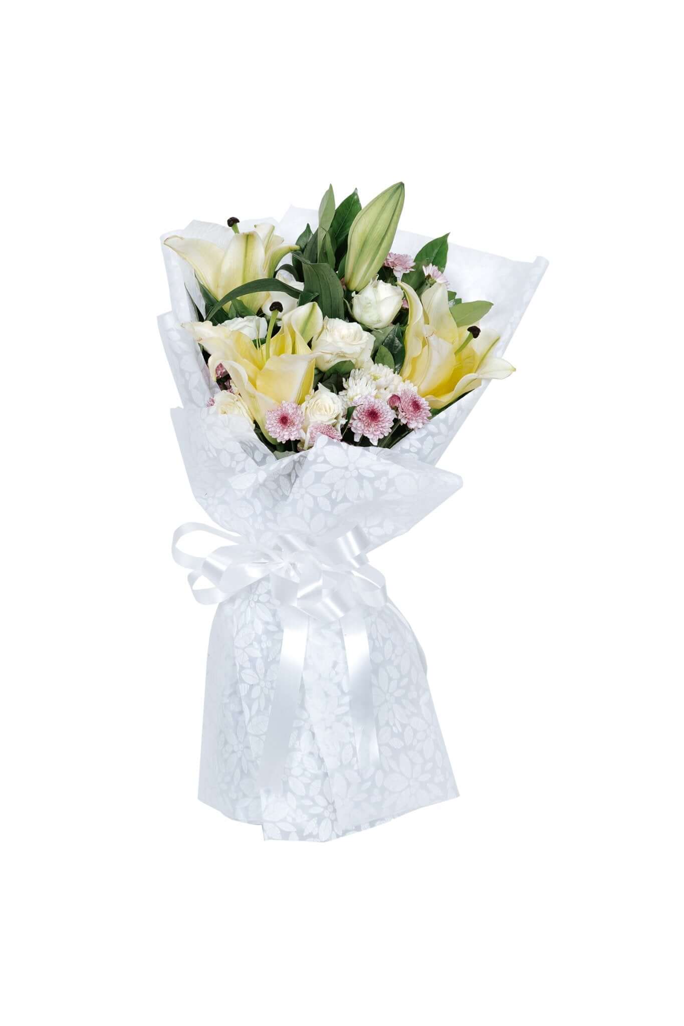 white roses and white lilies bouquet Lilies and White Roses Bouquet Manila