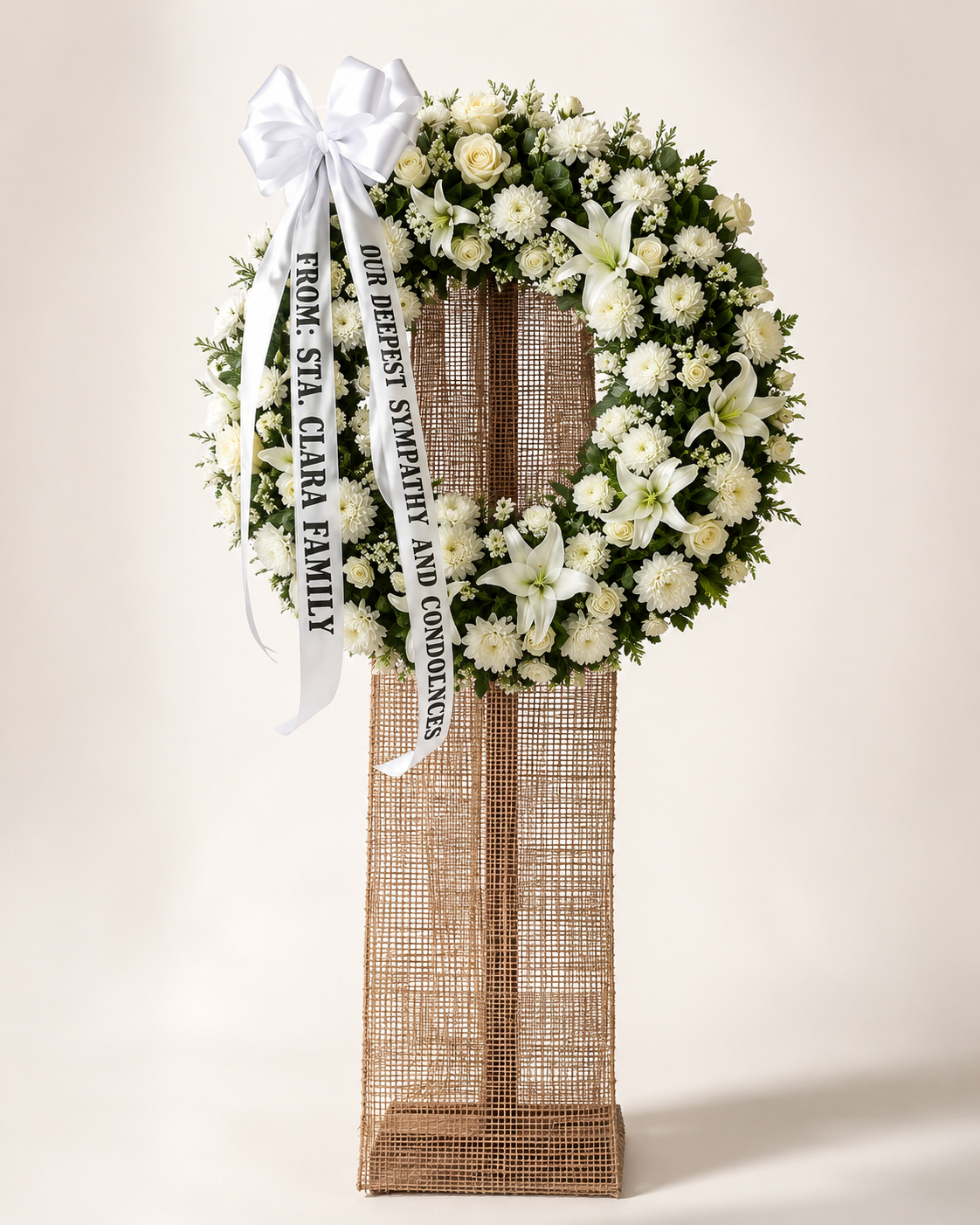 Infinity Condolence Flowers funeral wreath by Floristella