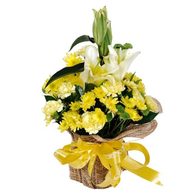 Yellow Flower Basket - Floristella