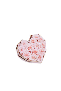 Preserved Pink Rose In Pink Heart Box - Floristella